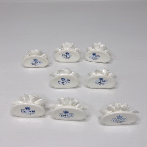 Vintage Coalport 💐 Bone China Floral Name Card Holders Mismatched Set of 8 - Picture 12 of 16